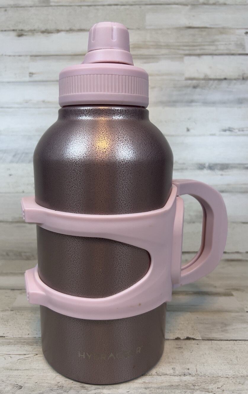 HydraGear 90 oz Insulated Stainless Steel Water Bottle Pink Handle Straw Lid